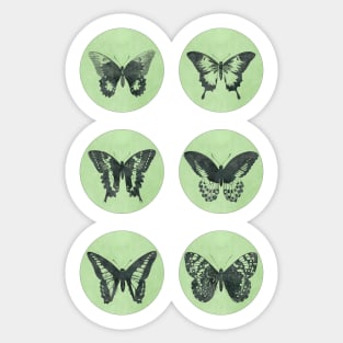 Vintage BUTTERFLIES mega sticker pack green edition Sticker